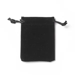 20 pc Velvet Packing Pouches, Drawstring Bags, Black, 9.2~9.5x7~7.2cm