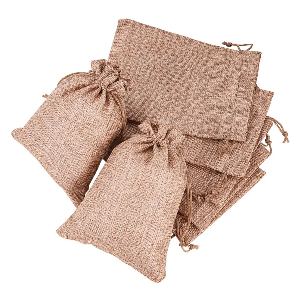 25 pc 25PCS Burlap Bags with Drawstring Gift Bags Jewelry Pouch for Wedding Party Treat and DIY Craft - 7 x 5 Inch, Linen