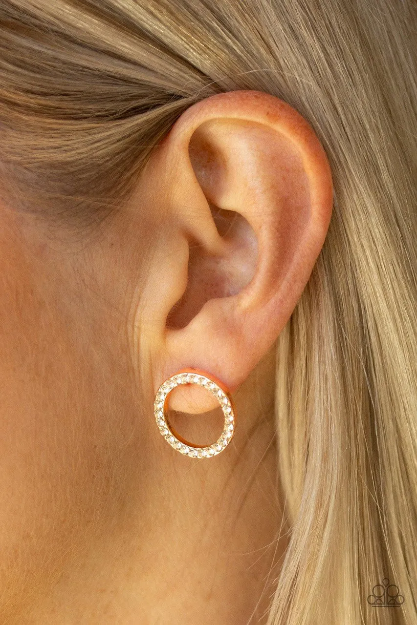 5th Ave Angel Rose Gold Paparazzi Earrings