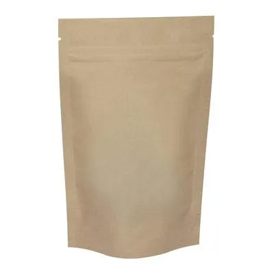 7 x 11 1/2'' Kraft Stand Up Zipper Pouch