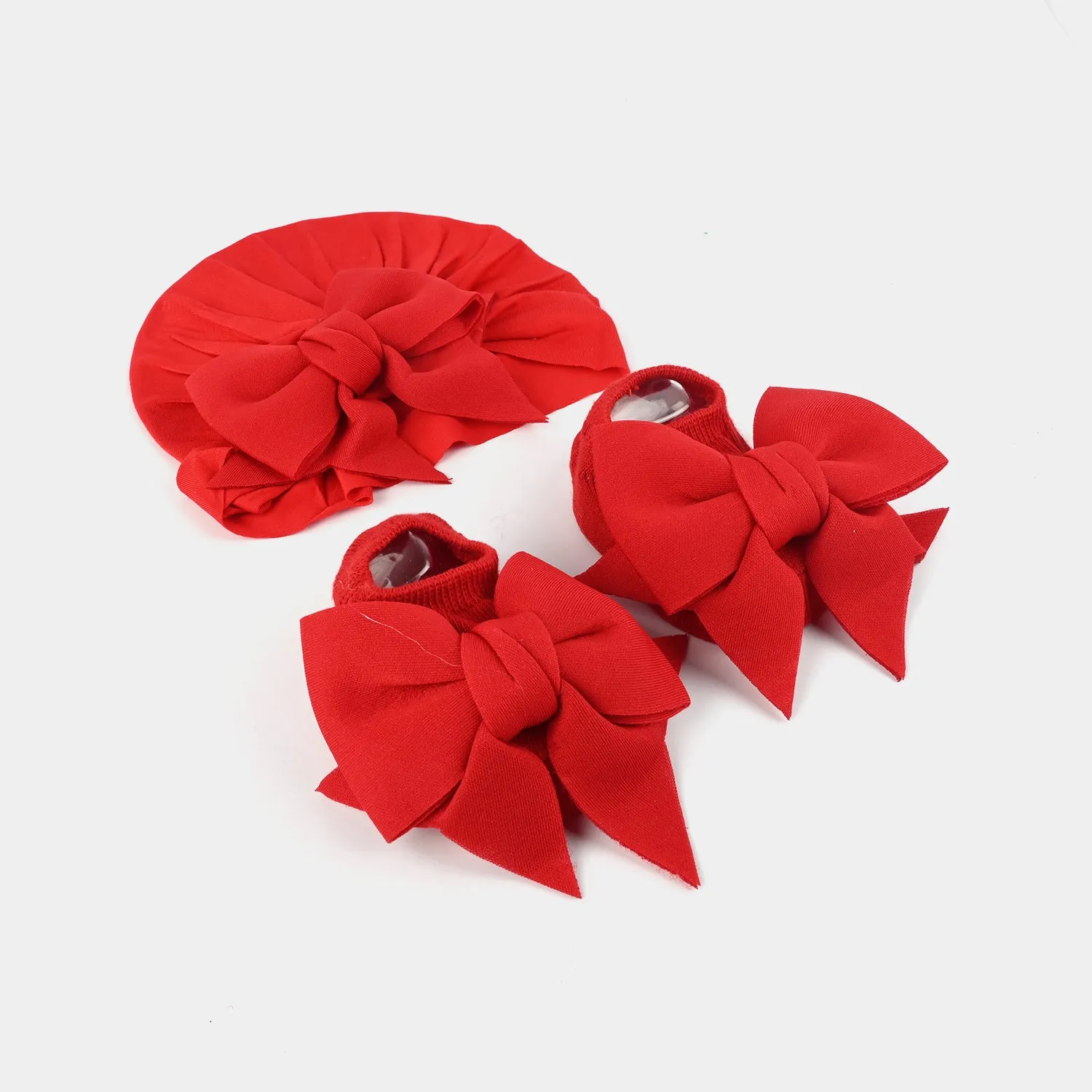 Cap w/Booties Red 6M 