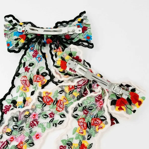 Ellison and Young Blooming Garden Lacey Bow Hair Clip