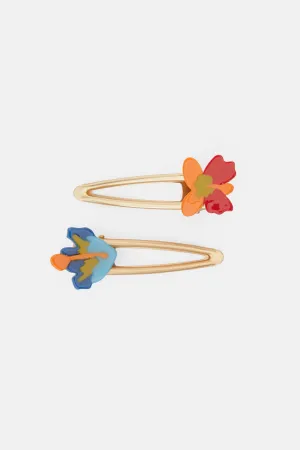 Floral Hair Clips Set Of 2