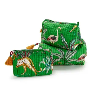 Handblock Printed Pouches - Green
