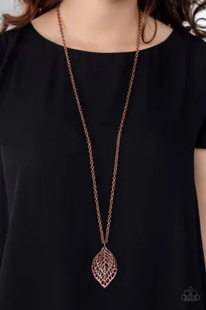 Paparazzi Necklace ~ Just Be-LEAF - Copper