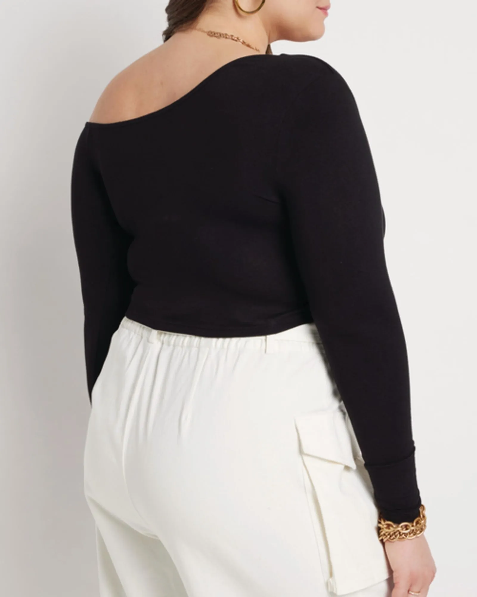 Sophia Twist Crop Top | Totally Black